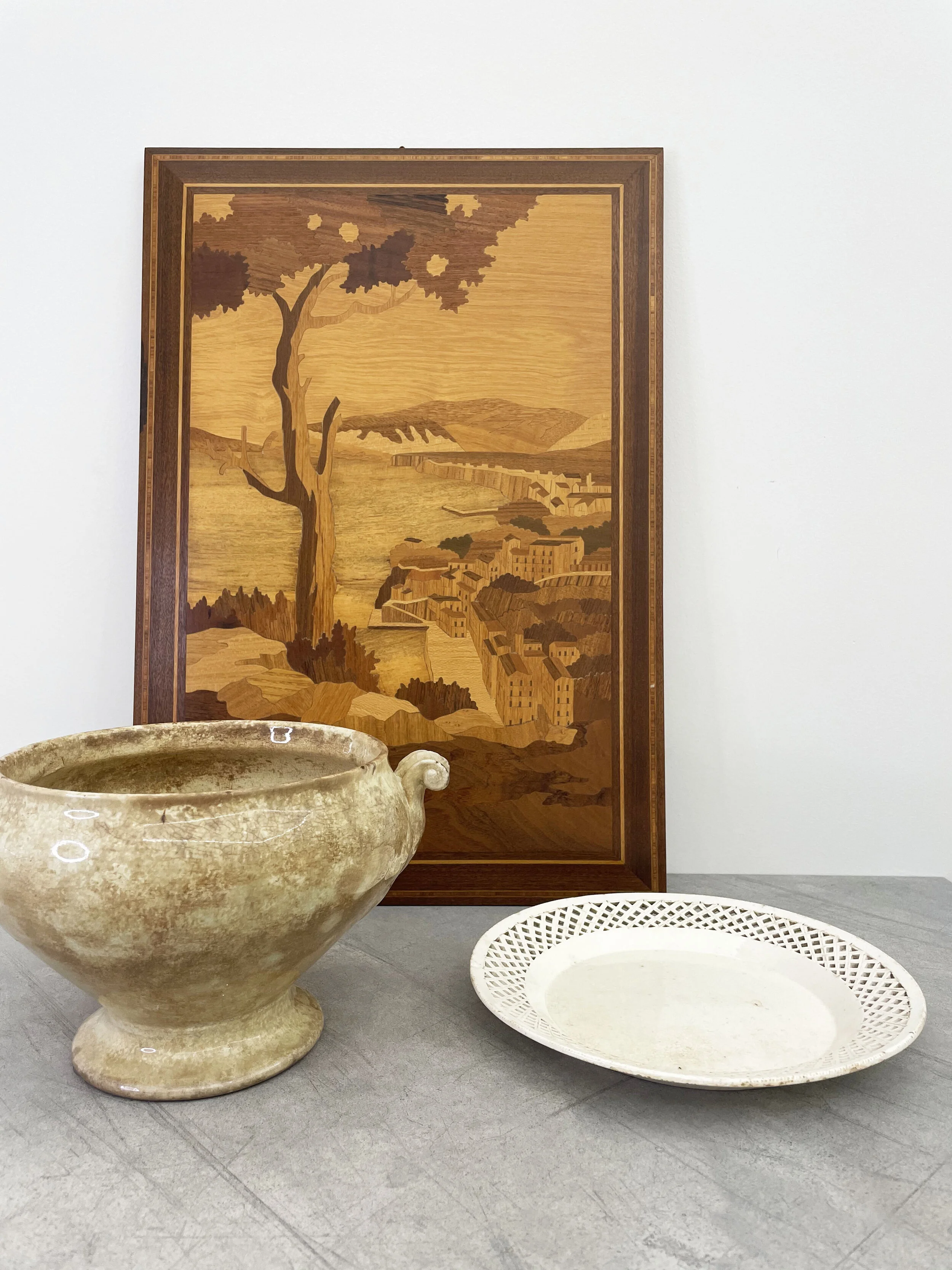 RIVESTO Vintage Intarsia Wood Art by Notturno craftsman Sorrento Italy